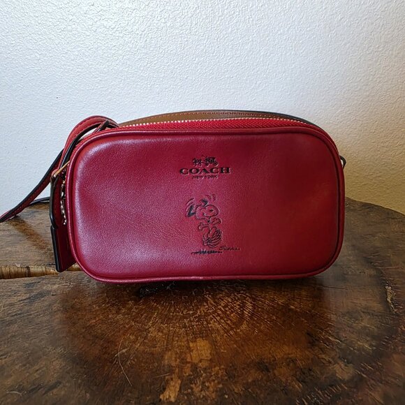 Coach x Peanuts Snoopy Red Leather Mini Crossbody Bag NWOT Rare Limited Edition - Picture 13 of 16